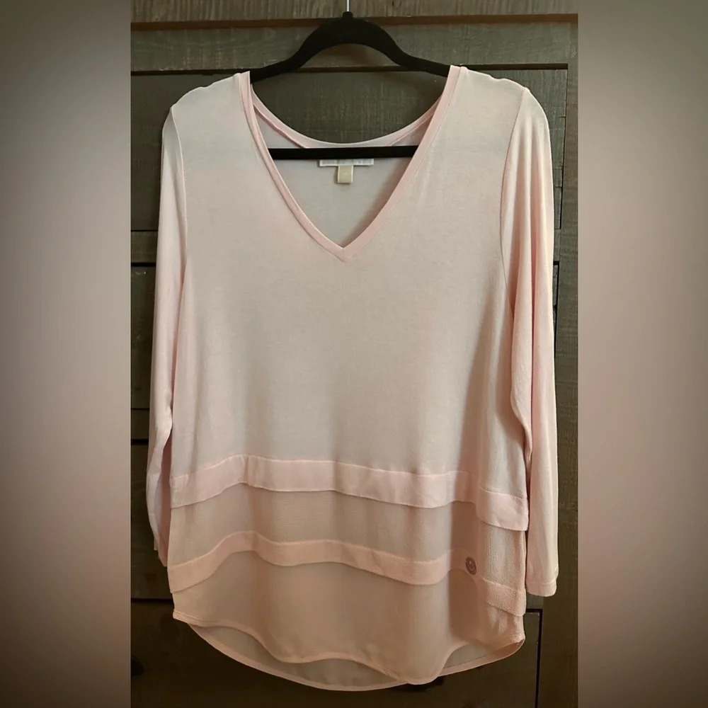 Michael Kors pink tier blouse, medium